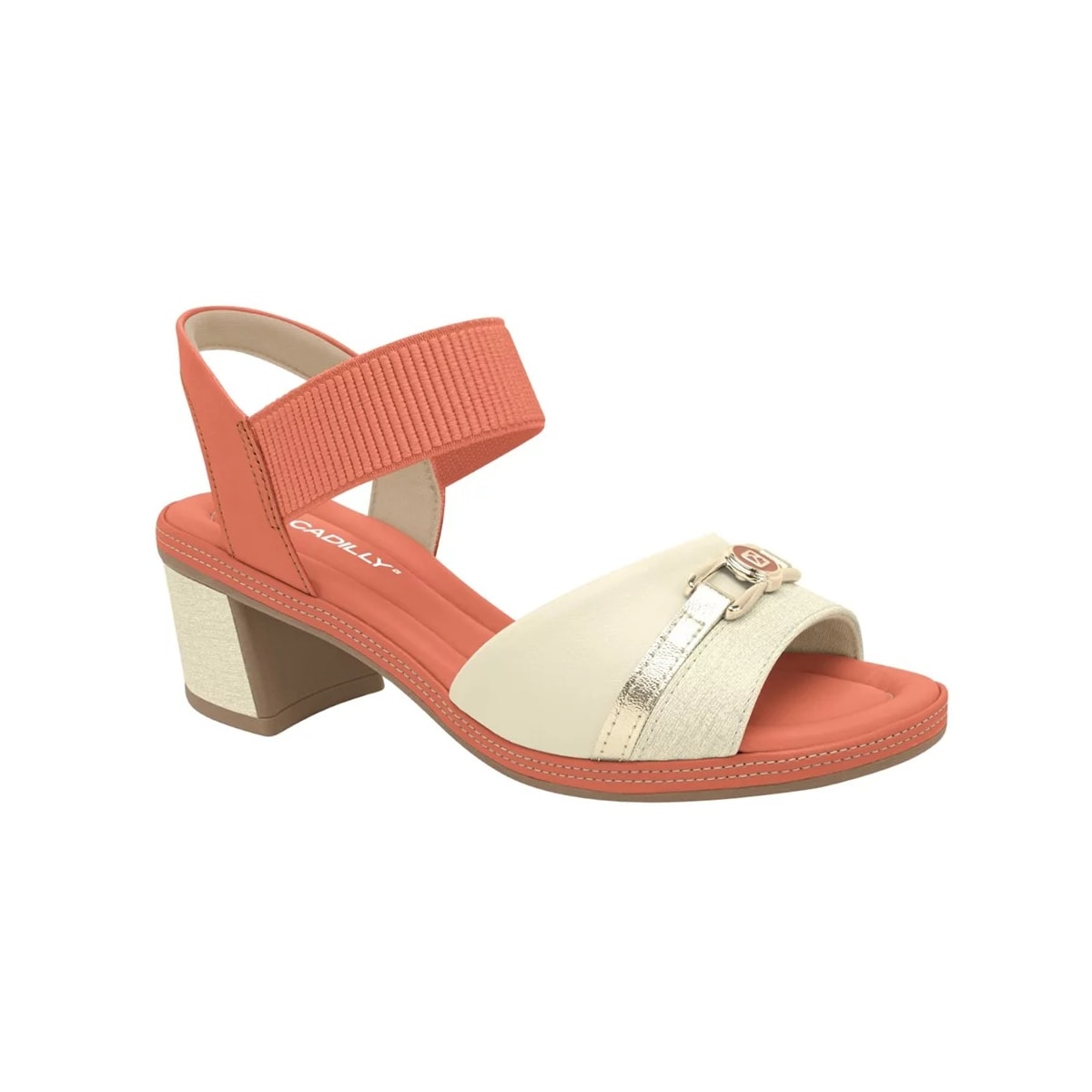 Sandália Piccadilly Salto Bloco 566056 Coral Sandália Piccadilly Salto Bloco 566056 Coral