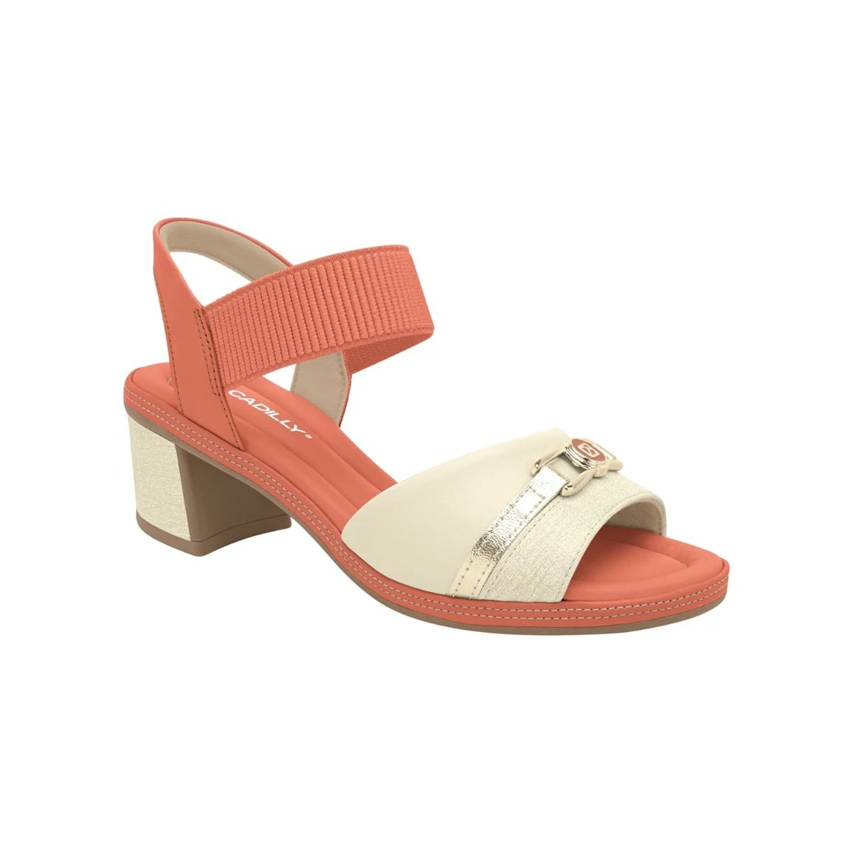 Sandália Piccadilly Salto Bloco 566056 Coral Sandália Piccadilly Salto Bloco 566056 Coral