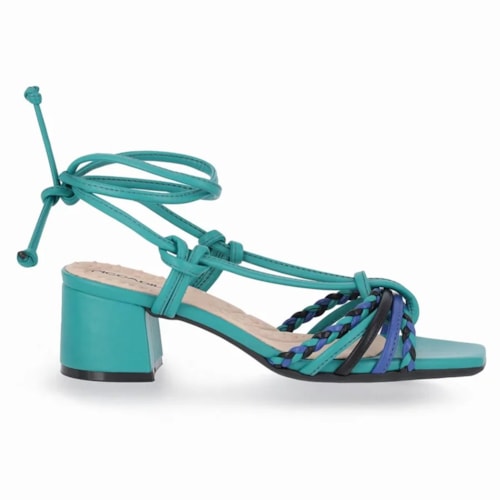 Detalhe - Sandália Piccadilly Salto Bloco 588111 Esmeralda