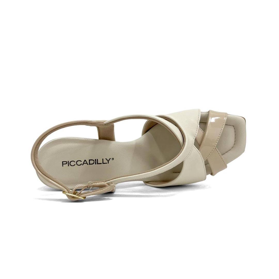 Sandália Piccadilly Salto Bloco 626052 Off White Sandália Piccadilly Salto Bloco 626052 Off White