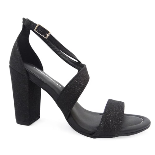 Sandalia Piccadilly Salto Bloco Alto 727047 Preto Absoluto