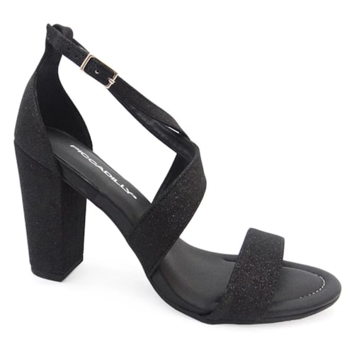 Sandalia Piccadilly Salto Bloco Alto 727047 Preto Absoluto