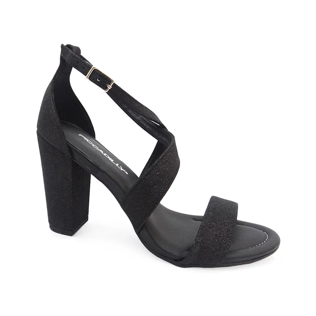 Sandália Piccadilly Salto Bloco Alto 727047 Preto Absoluto Sandália Piccadilly Salto Bloco Alto 727047 Preto Absoluto