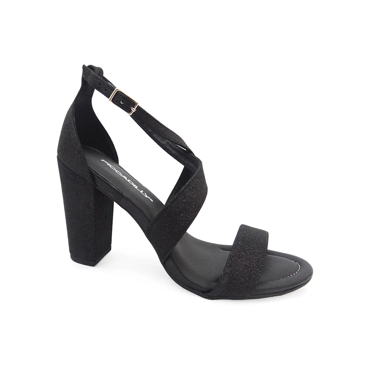 Sandália Piccadilly Salto Bloco Alto 727047 Preto Absoluto Sandália Piccadilly Salto Bloco Alto 727047 Preto Absoluto