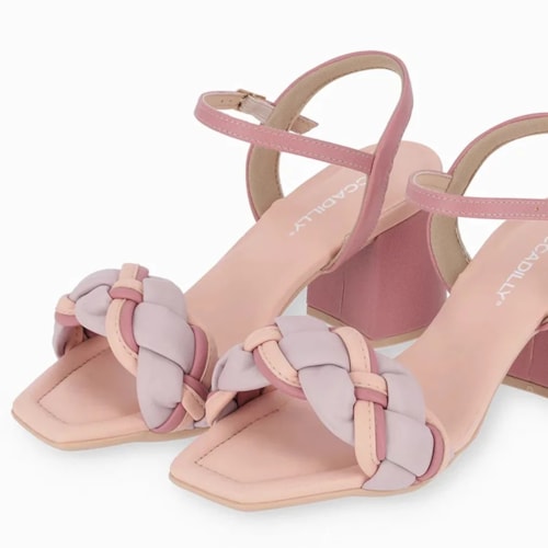 Sandalia Piccadilly Salto Bloco Medio 626020 Blush