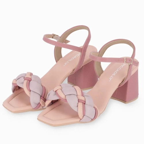 Sandalia Piccadilly Salto Bloco Medio 626020 Blush