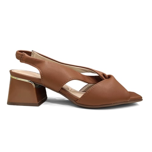 Detalhe - Sandália Piccadilly Salto Bloco Renee 543106 Conhaque