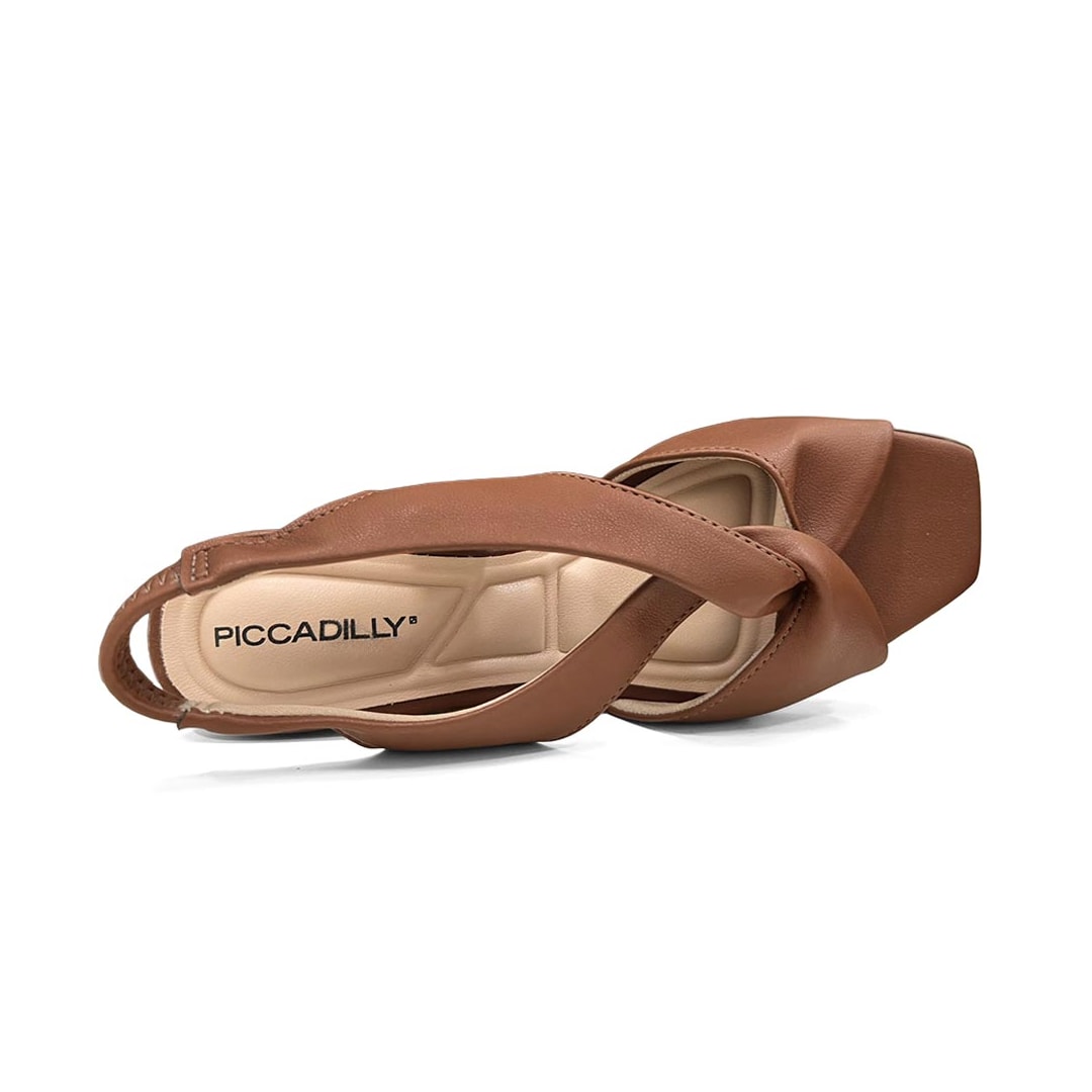 Sandália Piccadilly Salto Bloco Renee 543106 Conhaque