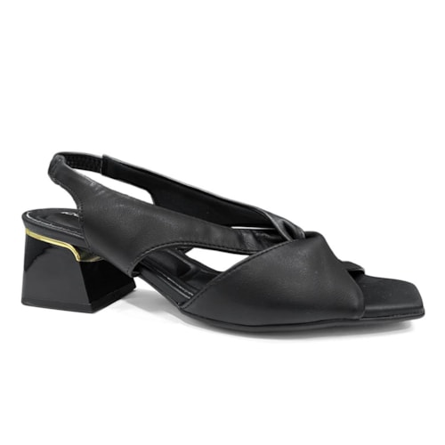 Sandália Piccadilly Salto Bloco Renee 543106 Preto