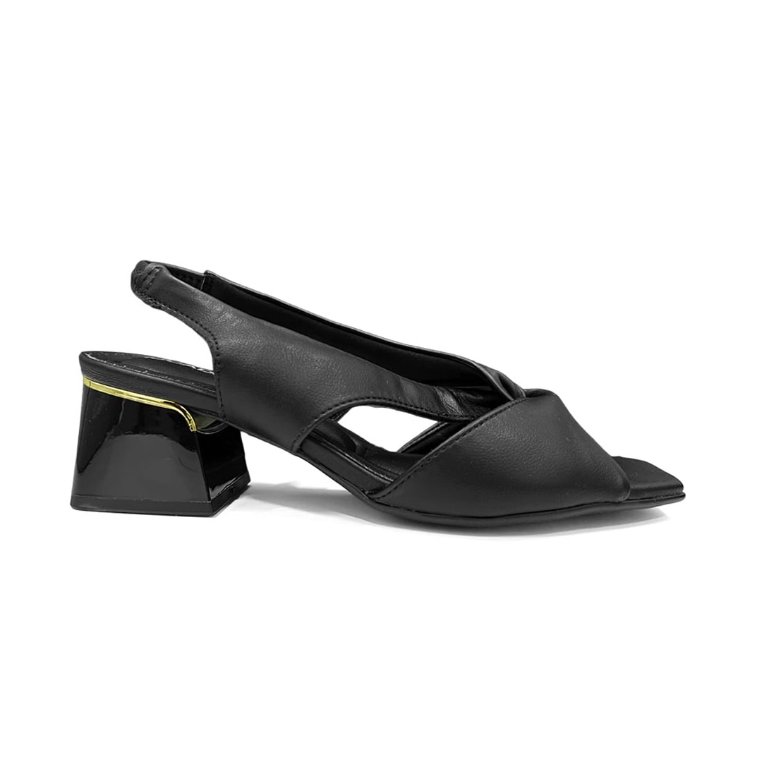 Sandália Piccadilly Salto Bloco Renee 543106 Preto
