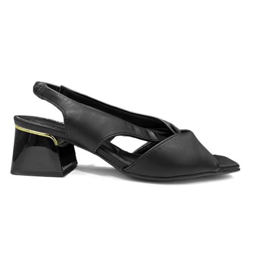 Detalhe - Sandália Piccadilly Salto Bloco Renee 543106 Preto