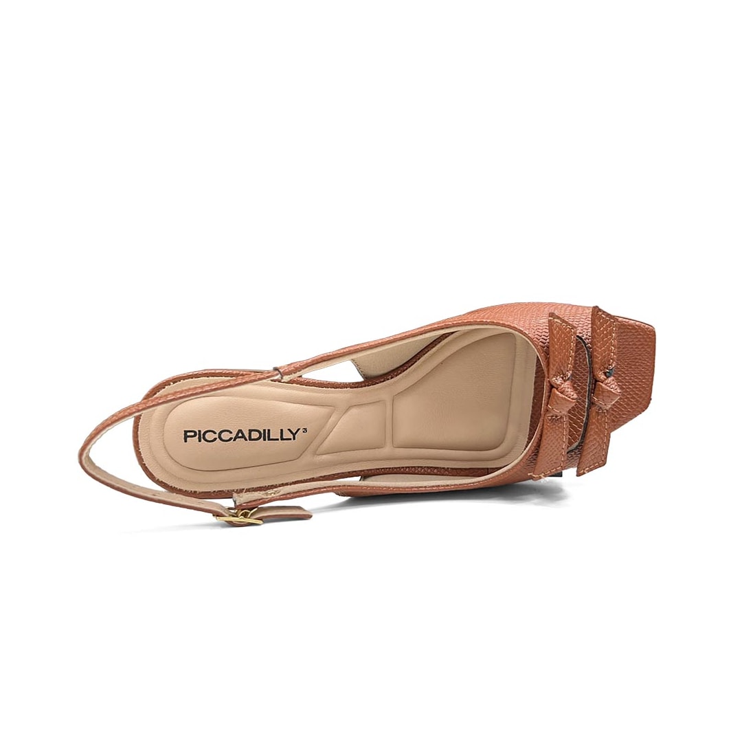 Sandália Piccadilly Salto Bloco Renee Slingback 543109 Ocre Sandália Piccadilly Salto Bloco Renee Slingback 543109 Ocre