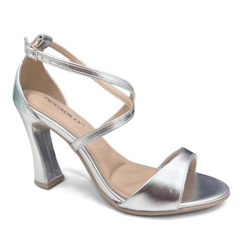 Sandália Piccadilly Salto Conforto 727066 Prata