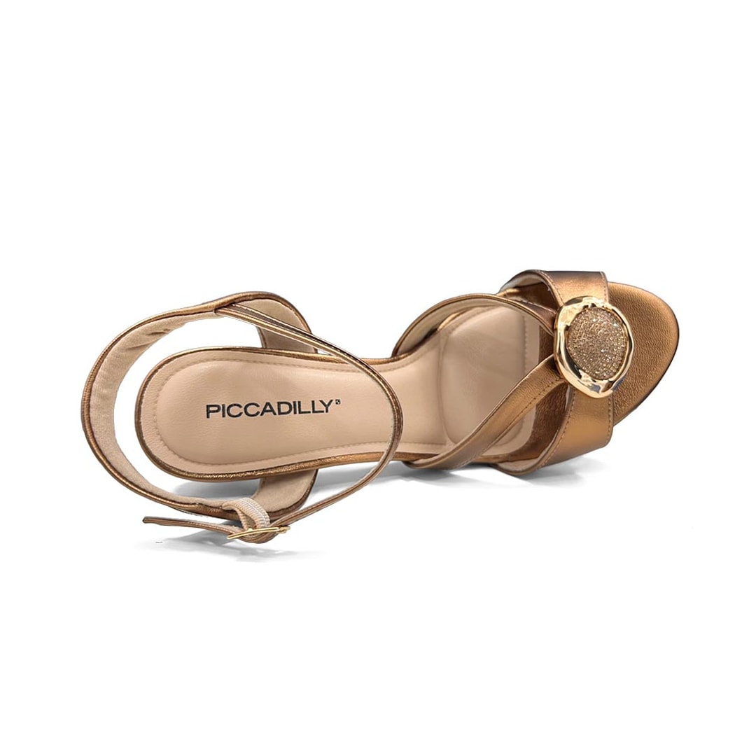Sandália Piccadilly Salto Conforto 727072 Ouro Velho Sandália Piccadilly Salto Conforto 727072 Ouro Velho