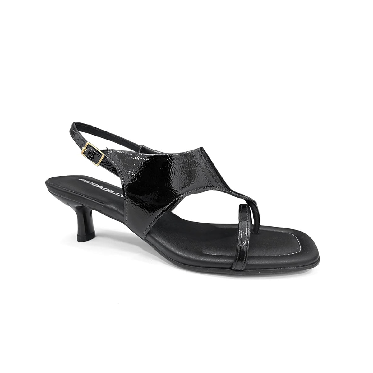 Sandália Piccadilly Salto Fino Rita Wide Fit 612003 Preto