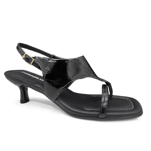 Sandália Piccadilly Salto Fino Rita Wide Fit 612003 Preto