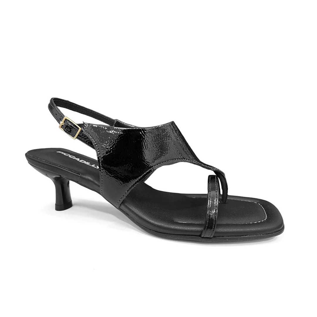 Sandália Piccadilly Salto Fino Rita Wide Fit 612003 Preto Sandália Piccadilly Salto Fino Rita Wide Fit 612003 Preto
