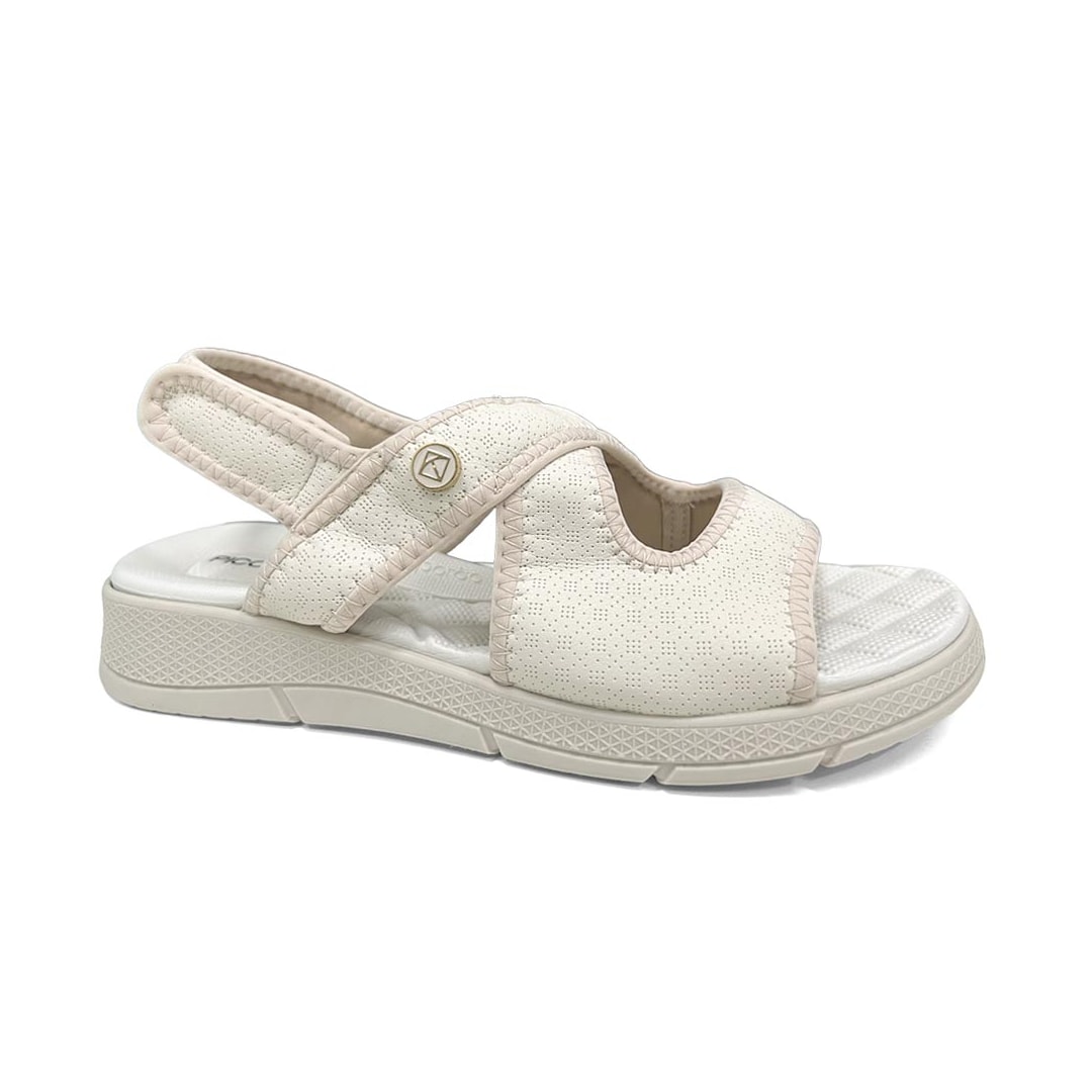 Sandália Piccadilly Wide Fit Conforto 571024 Off White