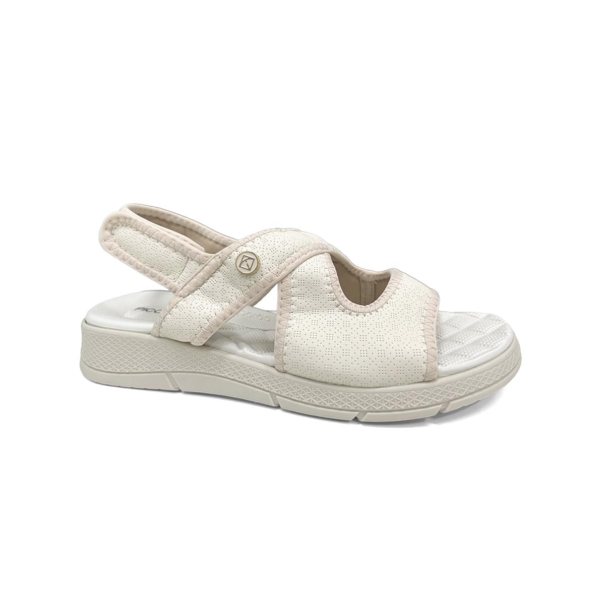 Sandália Piccadilly Wide Fit Conforto 571024 Off White