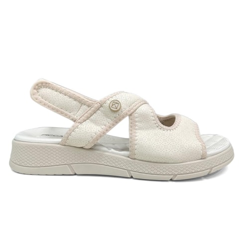 Detalhe - Sandália Piccadilly Wide Fit Conforto 571024 Off White