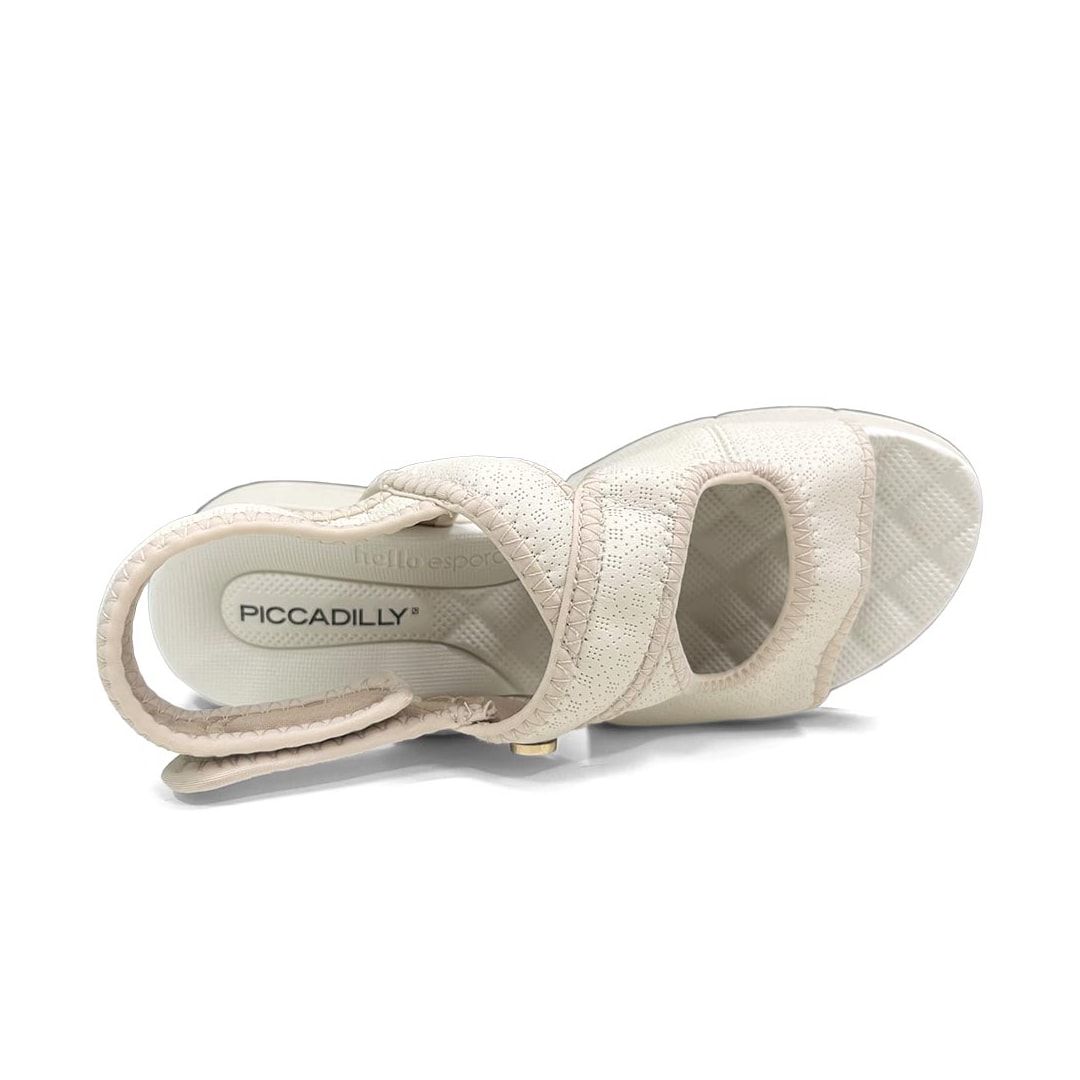 Sandália Piccadilly Wide Fit Conforto 571024 Off White