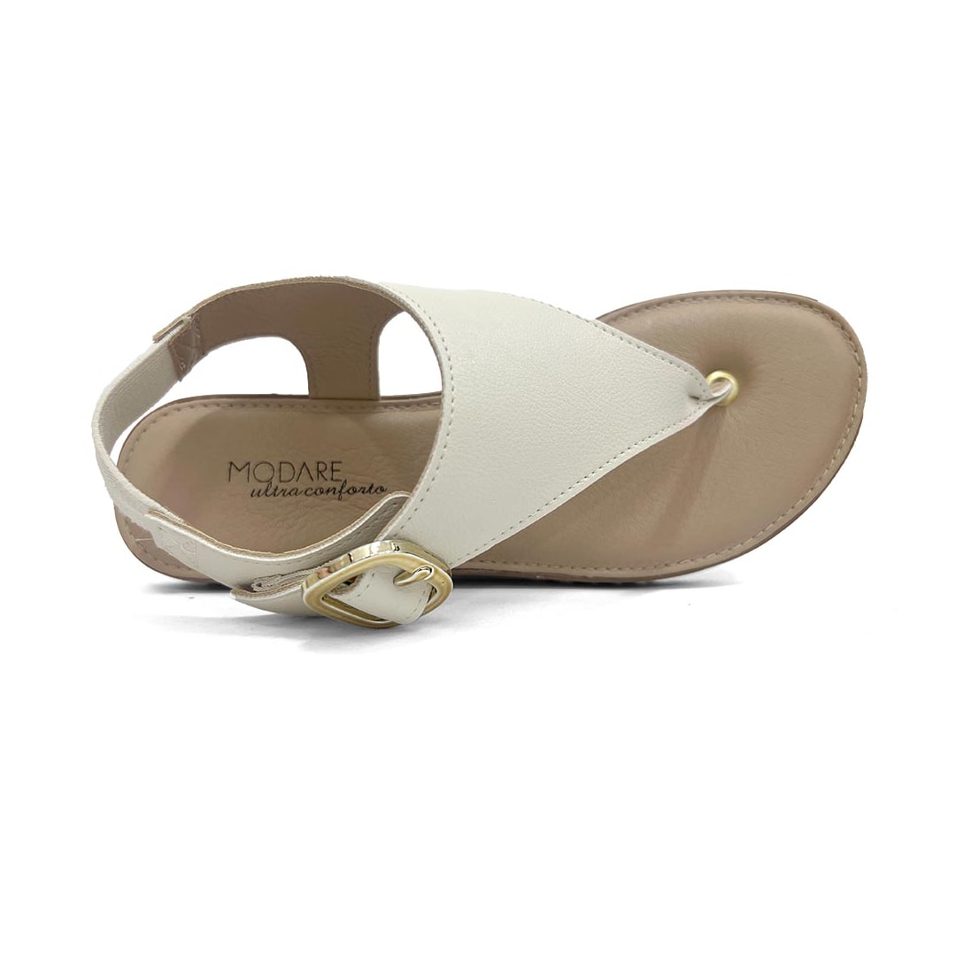 Sandália Rasteira Conforto Modare 7141.141 Branco Off