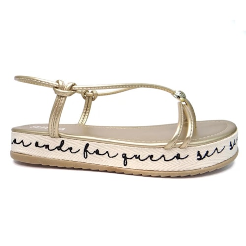 Sandalia Sua Cia Flatform Papete 8255.15090 Light Gold