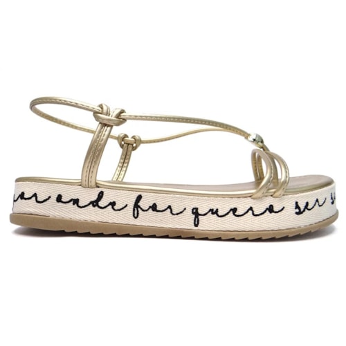 Detalhe - Sandália Sua Cia Flatform Papete 8255.15090 Light Gold