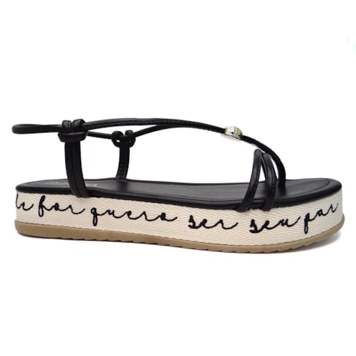 Sandalia Sua Cia Flatform Papete 8255.15090 Preto