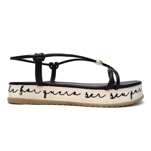 Detalhe - Sandália Sua Cia Flatform Papete 8255.15090 Preto