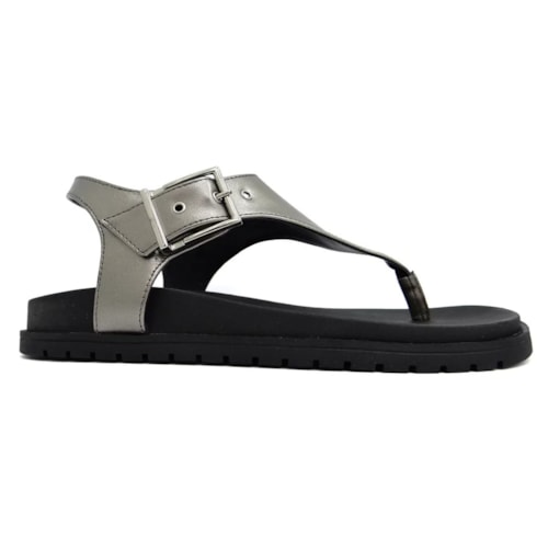 Sandalia Sua Cia Papete Flatform 8354.15388 Pewter/Preto