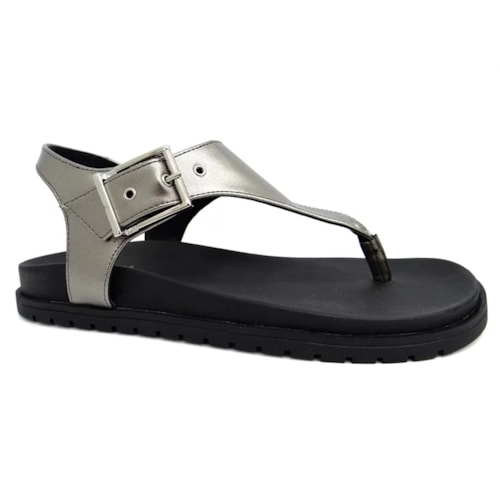 Sandalia Sua Cia Papete Flatform 8354.15388 Pewter/Preto