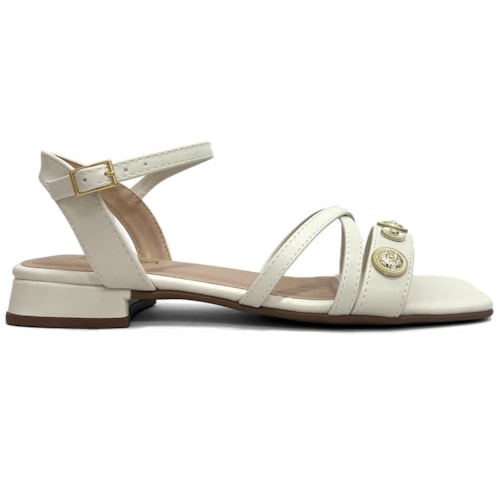 Detalhe - Sandália Sua Cia Salto Baixo 8372.15803 New Off White