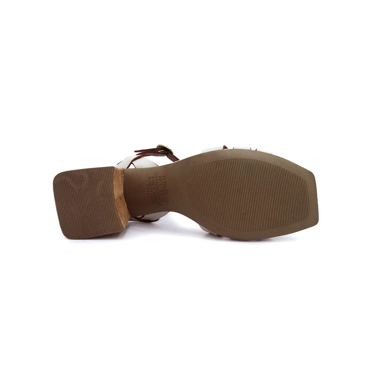 Sandália Tanara Salto Bloco Medio T6861 Porcelana