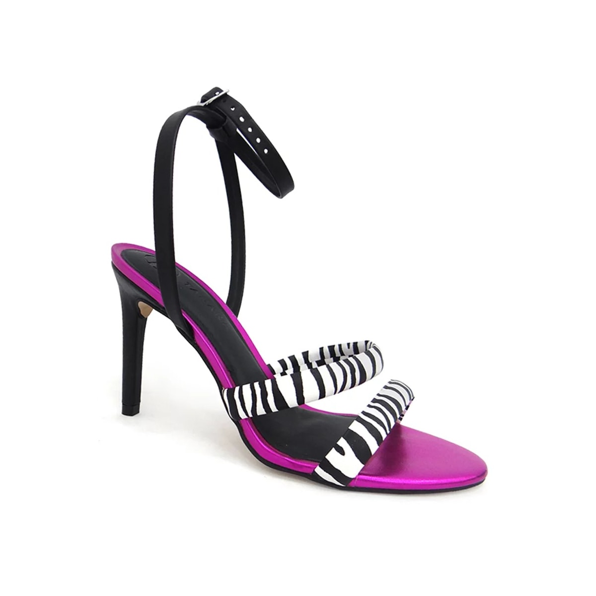 Sandália Tanara Salto Fino Alto T6882 Zebra/Preto/Pink Sandália Tanara Salto Fino Alto T6882 Zebra/Preto/Pink