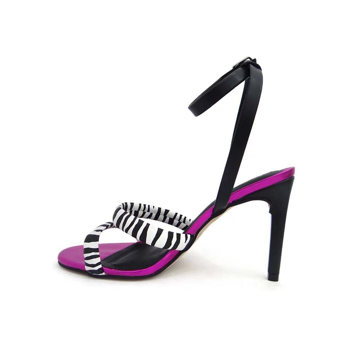 Sandália Tanara Salto Fino Alto T6882 Zebra/Preto/Pink Sandália Tanara Salto Fino Alto T6882 Zebra/Preto/Pink
