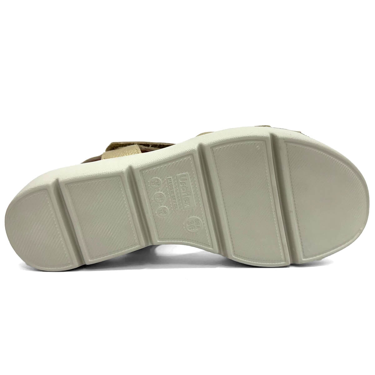 Sandália Usaflex Anabela De Couro Al4303005 Ouro Light Sandália Usaflex Anabela De Couro Al4303005 Ouro Light