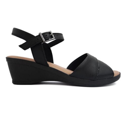 Sandalia Usaflex Anabela Feminina Mm0903 Preto