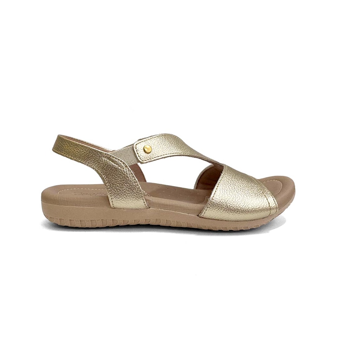 Sandália Usaflex Conforto Couro R1808 Ouro Light Sandália Usaflex Conforto Couro R1808 Ouro Light