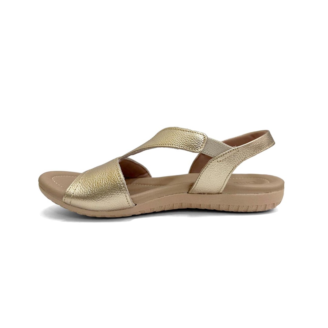 Sandália Usaflex Conforto Couro R1808 Ouro Light