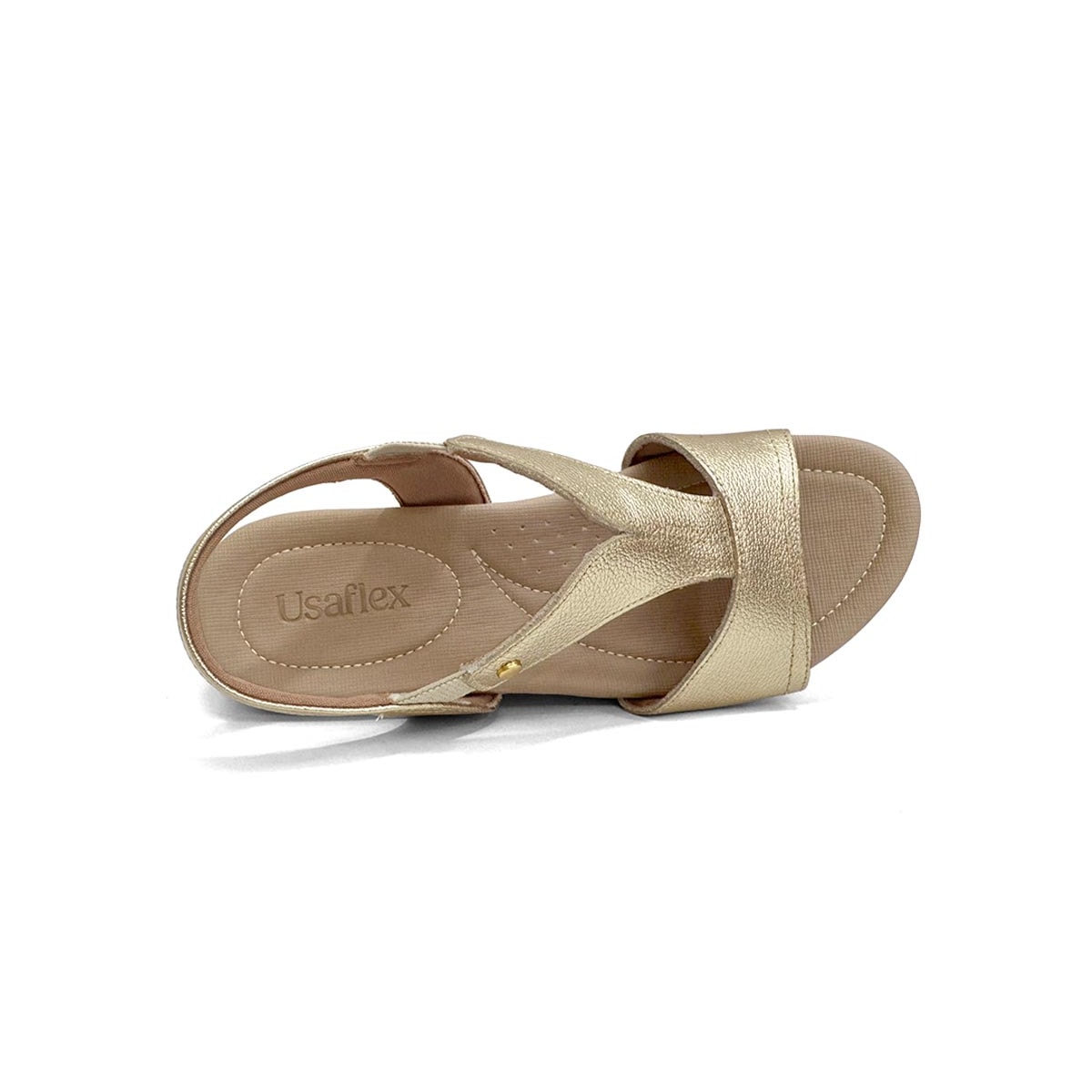 Sandália Usaflex Conforto Couro R1808 Ouro Light Sandália Usaflex Conforto Couro R1808 Ouro Light