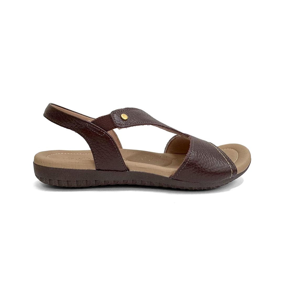 Sandália Usaflex Conforto Couro R1808 Pinhao
