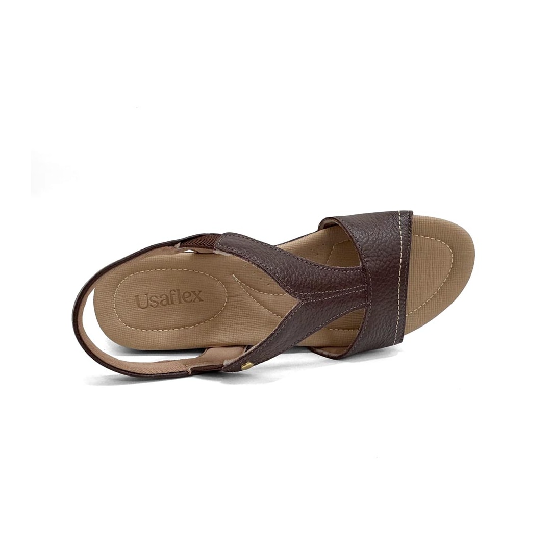 Sandália Usaflex Conforto Couro R1808 Pinhao Sandália Usaflex Conforto Couro R1808 Pinhao