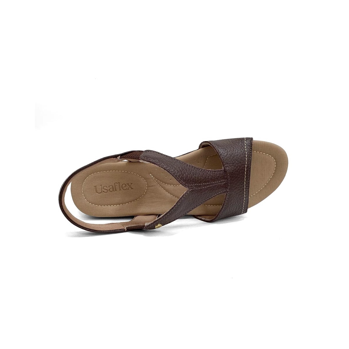Sandália Usaflex Conforto Couro R1808 Pinhao Sandália Usaflex Conforto Couro R1808 Pinhao