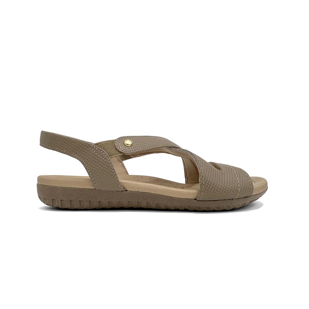 Sandália Usaflex Conforto De Couro R1804 Fendi