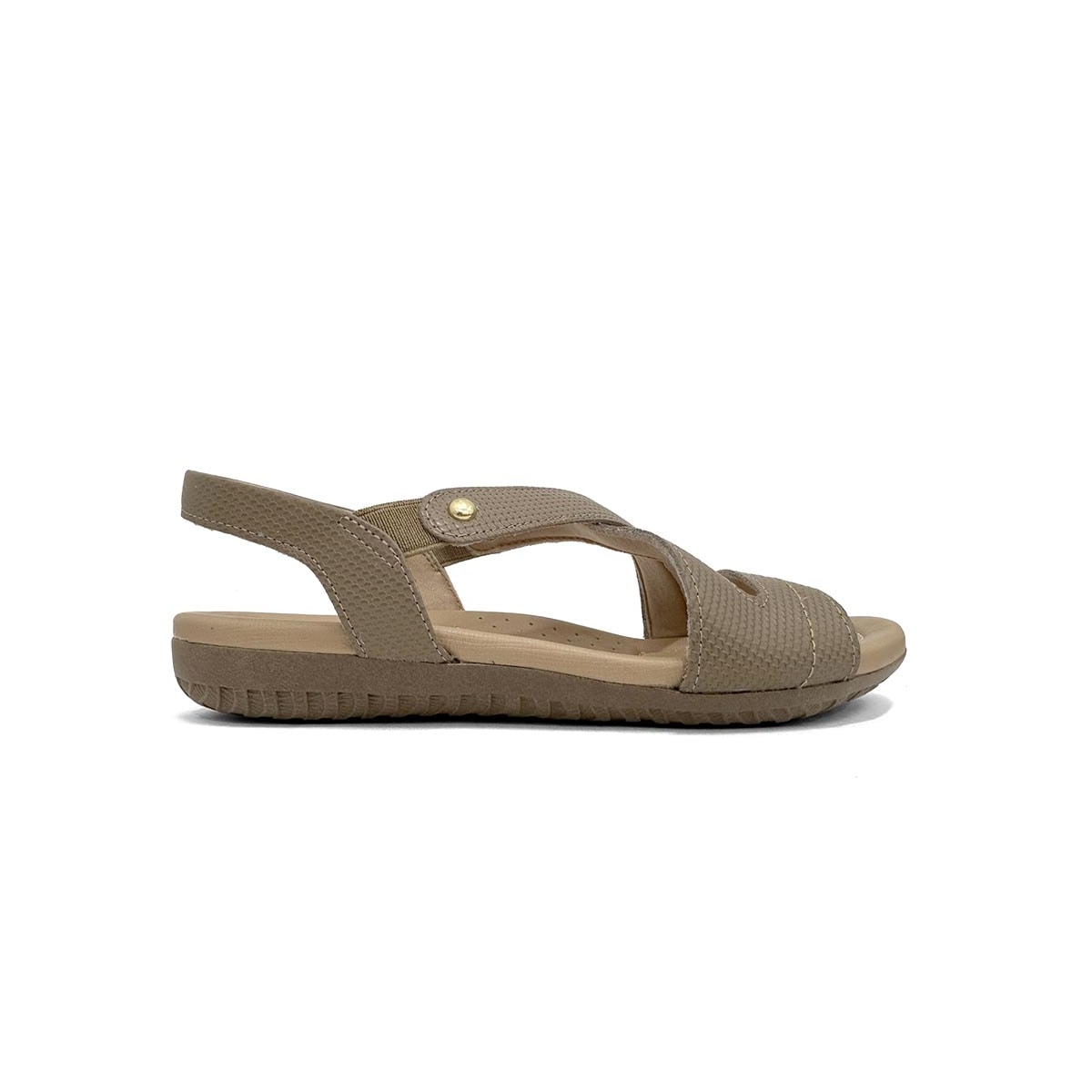 Sandália Usaflex Conforto De Couro R1804 Fendi