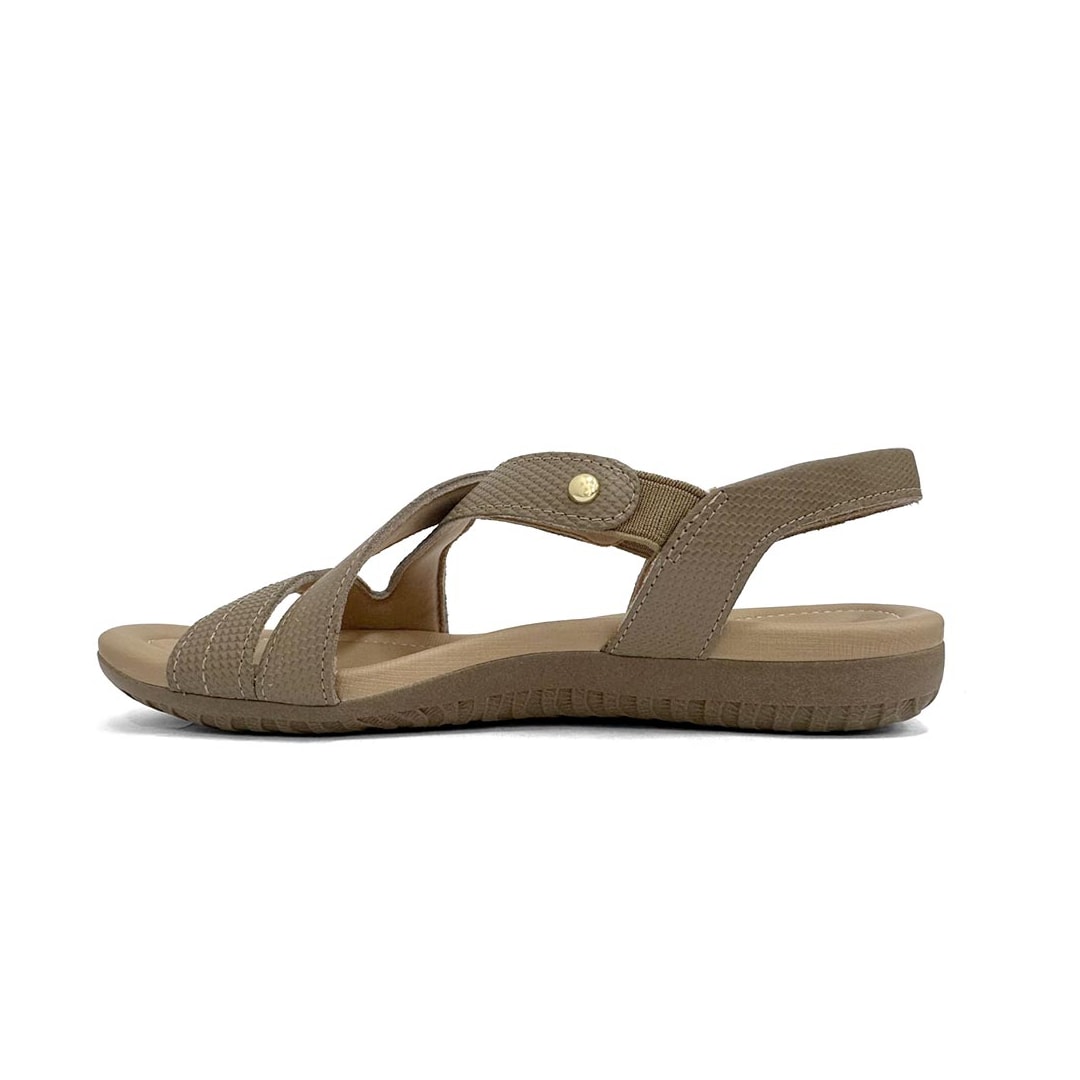 Sandália Usaflex Conforto De Couro R1804 Fendi