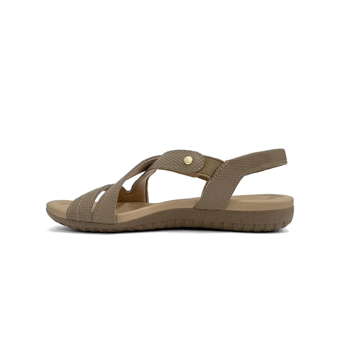 Sandália Usaflex Conforto De Couro R1804 Fendi
