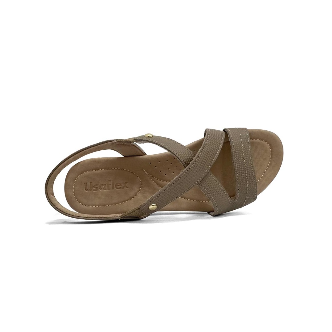 Sandália Usaflex Conforto De Couro R1804 Fendi Sandália Usaflex Conforto De Couro R1804 Fendi
