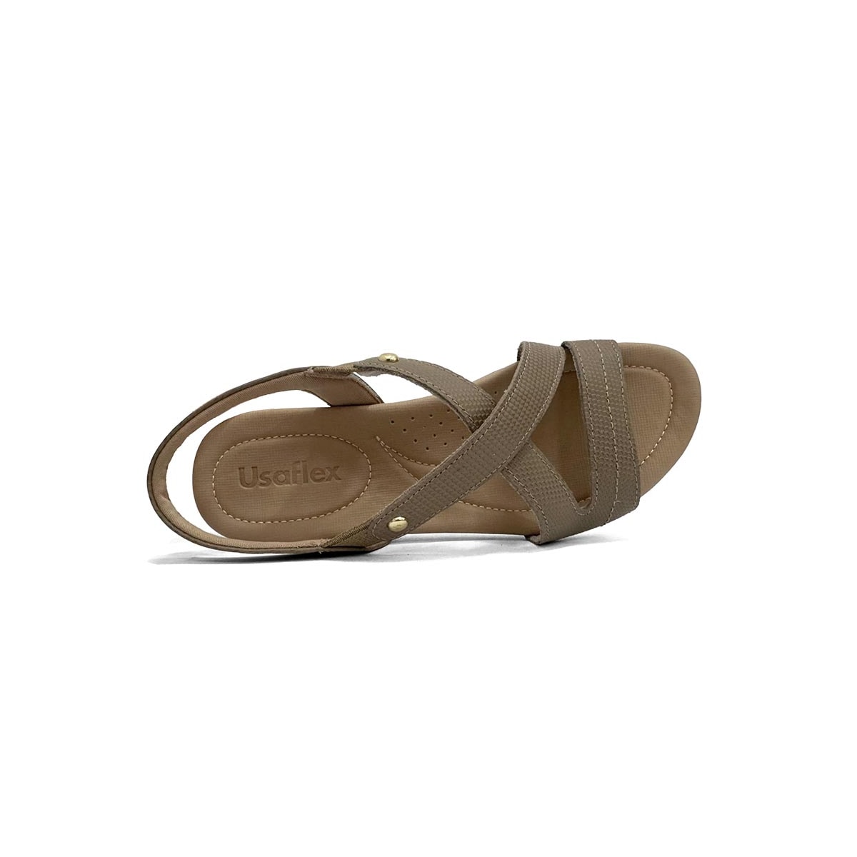 Sandália Usaflex Conforto De Couro R1804 Fendi Sandália Usaflex Conforto De Couro R1804 Fendi